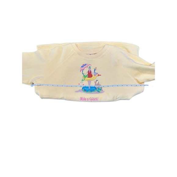 Quacker Factory Beach “Make A Splash” Yellow Sweatshirt Womens- Size Large - Picture 6 of 10